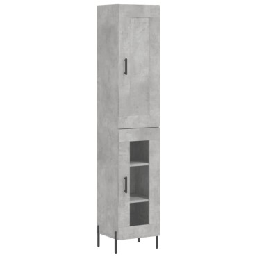 vidaXL Ντουλάπι Γκρι Σκυροδέματος 34,5x34x180cm Επεξεργασμένο Ξύλο 1 τεμ.