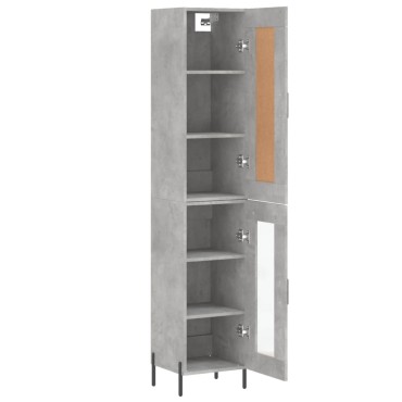 vidaXL Ντουλάπι Γκρι Σκυροδέματος 34,5x34x180cm Επεξεργασμένο Ξύλο 1 τεμ.