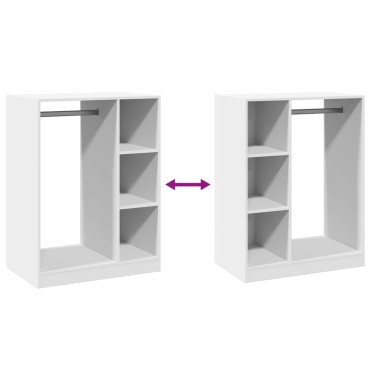 vidaXL Ντουλάπα Λευκή 77 x 48 x 102 εκ. από Επεξεργασμένο Ξύλο