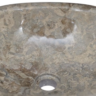 vidaXL Νιπτήρας Γκρι 53 x 40 x 15 εκ. Μαρμάρινος