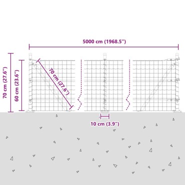 vidaXL Ευρωπαϊκός Φράκτης με Σκυρόδετη Βάση 50x0,6 μ Πράσινο Δίχτυ