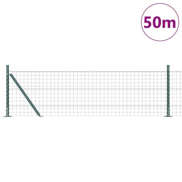 vidaXL Ευρωπαϊκός Φράκτης με Σκυρόδετη Βάση 50x0,6 μ Πράσινο Δίχτυ