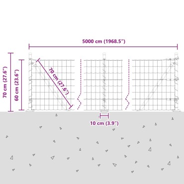 vidaXL Ευρωπαϊκός Φράκτης με Σκυρόδετη Βάση 50x0,6 μ Πράσινο Δίχτυ