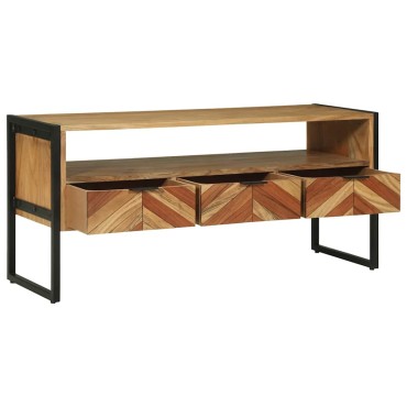 vidaXL Ντουλάπι TV Καφέ 100x35x50cm Στερεό Ξύλο Ακακίας