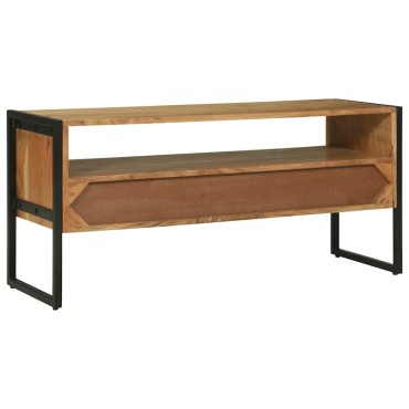 vidaXL Ντουλάπι TV Καφέ 100x35x50cm Στερεό Ξύλο Ακακίας