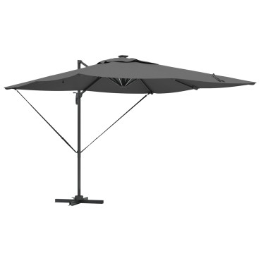 vidaXL Ομπρέλα ηλίου με φώτα λωρίδας LED Ανθρακί 286 x 284 x 270 εκ