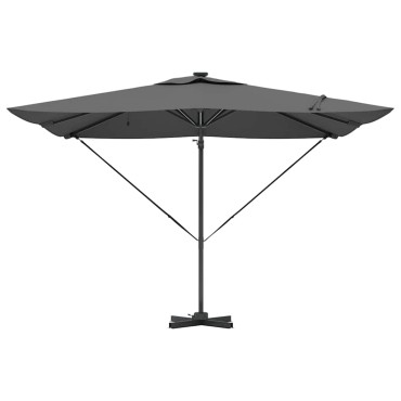 vidaXL Ομπρέλα ηλίου με φώτα λωρίδας LED Ανθρακί 286 x 284 x 270 εκ