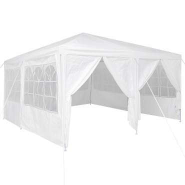 vidaXL Σκηνή Πάρτυ Λευκό 400 x 400 x 266 εκ Πολυαιθυλένιο