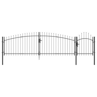 vidaXL Πύλη Κήπου WOERDEN 100 x 500 cm Ατσάλι Γκρι Κλειδώσιμο