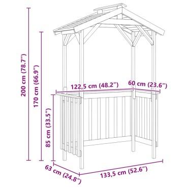 vidaXL Στέγαστρο μπάρμπεκιου 133,5 x 63 x 200 εκ.