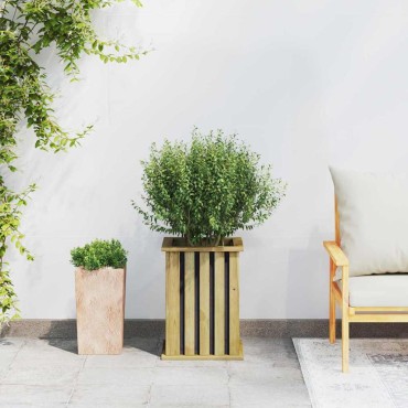 vidaXL Κουτιά γλάστρων Καφέ 33 x 33 x 45 εκ Εμποτισμένο Ξύλο Πεύκου