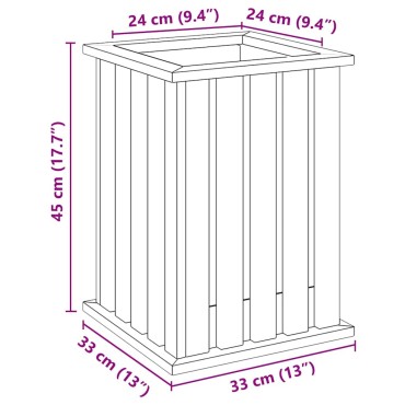 vidaXL Κουτιά γλάστρων Καφέ 33 x 33 x 45 εκ Εμποτισμένο Ξύλο Πεύκου