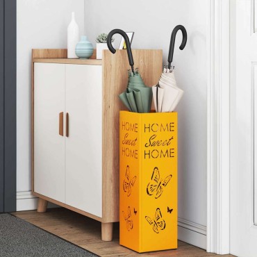 vidaXL Σχέδιο & βάση αποθήκευσης Μουσταρδί 15,5 x 15,5 x 49 εκ Μέταλλο