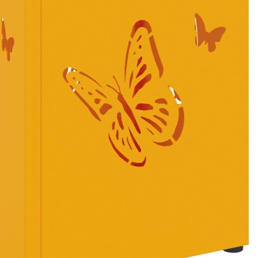 vidaXL Σχέδιο & βάση αποθήκευσης Μουσταρδί 15,5 x 15,5 x 49 εκ Μέταλλο