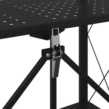 vidaXL Ράφι Αποθήκευσης με Ρόδες Μαύρο 71x34x88 εκ. Ατσάλινο