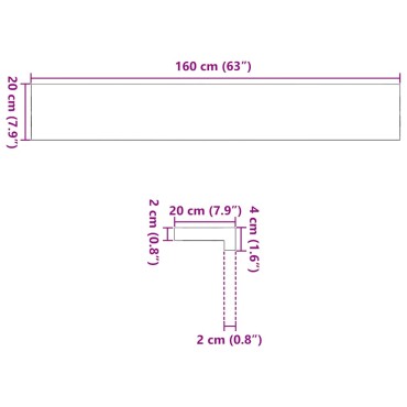 vidaXL Περβάζια παραθύρων 2 τεμ. Καφέ-Μαύρο 160x20x2εκ. Μασίφ Ξύλο Δρυός