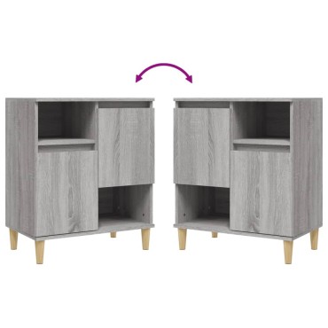 vidaXL Ντουλάπι 3 τεμ. Γκρι Sonoma 60x35x70cm από Επεξεργασμένο Ξύλο