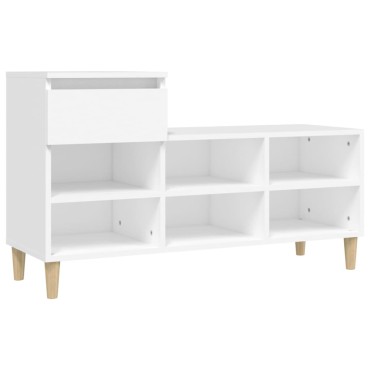 vidaXL Παπουτσοθήκη Λευκή 102x36x60cm από Επεξεργασμένο Ξύλο