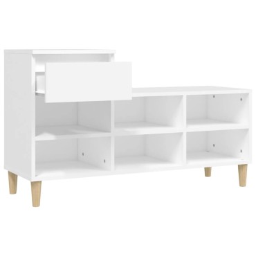 vidaXL Παπουτσοθήκη Λευκή 102x36x60cm από Επεξεργασμένο Ξύλο