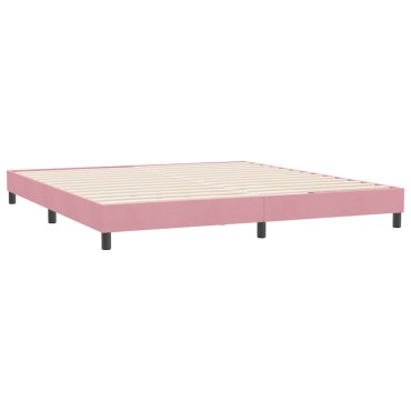 vidaXL Box Spring κρεβάτι χωρίς στρώμα ροζ 180x220 cm Βελούδινο