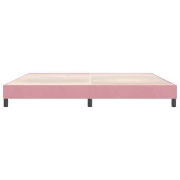 vidaXL Box Spring κρεβάτι χωρίς στρώμα ροζ 180x220 cm Βελούδινο
