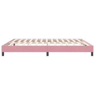 vidaXL Box Spring κρεβάτι χωρίς στρώμα ροζ 180x220 cm Βελούδινο