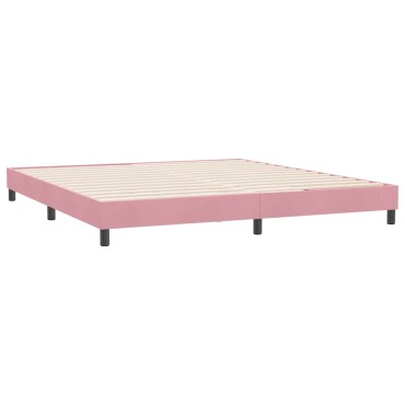 vidaXL Box Spring κρεβάτι χωρίς στρώμα ροζ 180x220 cm Βελούδινο