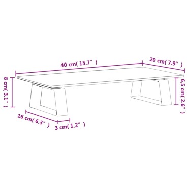 vidaXL Βάση Οθόνης Λευκή 40 x 20 x 8 εκ. από Ψημένο Γυαλί και Μέταλλο