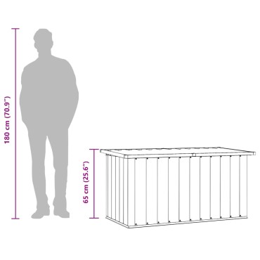 vidaXL Μπαούλο Αποθήκευσης Κήπου Γκρι 129x67x65cm 1 τεμ.