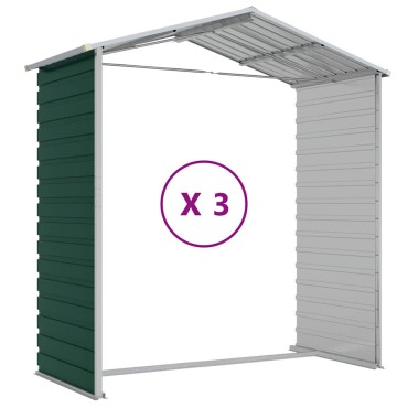 vidaXL Αποθήκη Κήπου Πράσινη 191 x 300 x 198 εκ. από Γαλβανισμένο Ατσάλι