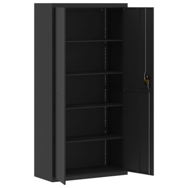 vidaXL Αρχειοθήκη Μαύρη 90x40x180cm Ατσάλινη 1 τεμ.