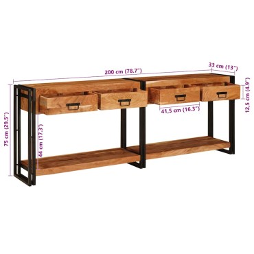 vidaXL Τραπέζια Κονσόλες 2 τμχ. Καφέ 200x33x75 εκ