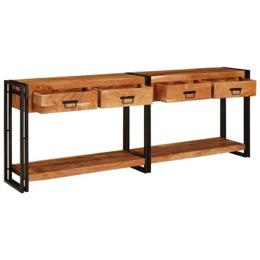 vidaXL Τραπέζια Κονσόλες 2 τμχ. Καφέ 200x33x75 εκ