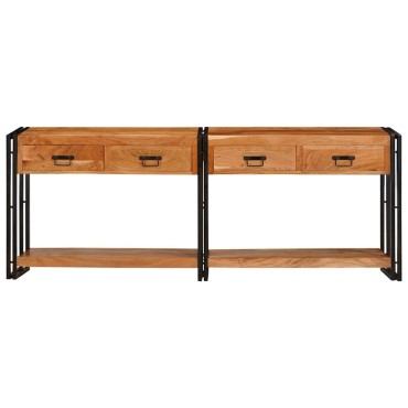 vidaXL Τραπέζια Κονσόλες 2 τμχ. Καφέ 200x33x75 εκ