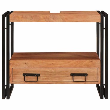 vidaXL Ντουλάπι νιπτήρα Καφέ 71x33x58cm Στερεό Ξύλο Ακακίας 1 τεμ.
