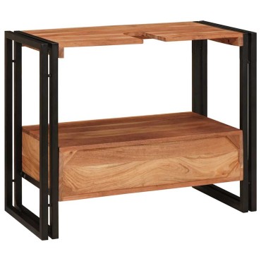 vidaXL Ντουλάπι νιπτήρα Καφέ 71x33x58cm Στερεό Ξύλο Ακακίας 1 τεμ.