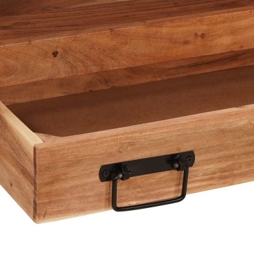 vidaXL Ντουλάπι νιπτήρα Καφέ 71x33x58cm Στερεό Ξύλο Ακακίας 1 τεμ.