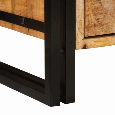vidaXL Κομοδίνο Καφέ 66x35x76cm Στέρεο τραχύ ξύλο μάνγκο 1 τεμ.