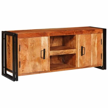 vidaXL Ντουλάπι TV με ράφι Καφέ 120x33x50cm Μασίφ ξύλο ακακίας 1 τεμ.