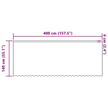 vidaXL Κουρτίνα Δαντέλας με κουρτίνες Λευκό 140x400cm Πολυεστέρας