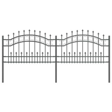 vidaXL Φράχτης Κήπου KAMPEN 240x118cm Ατσάλι με Επικάλυψη Πούδρας