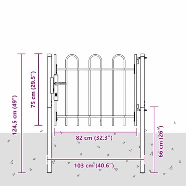 vidaXL Πύλη Φράχτη BOXTEL 103 x 124,5 εκ Χάλυβας με επίστρωση πούδρας
