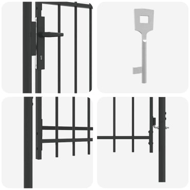 vidaXL Πύλη Φράχτη BOXTEL 103 x 150 cm Γκρι Κλειδώσιμο