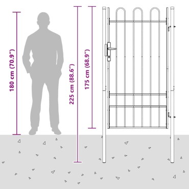 vidaXL Πύλη Φράχτη BOXTEL 103 x 225 cm Χάλυβας με επίστρωση πούδρας