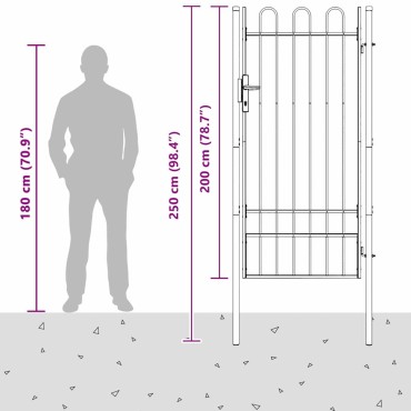 vidaXL Πύλη Φράχτη BOXTEL 103 x 250 εκ Χάλυβας με επίστρωση πούδρας