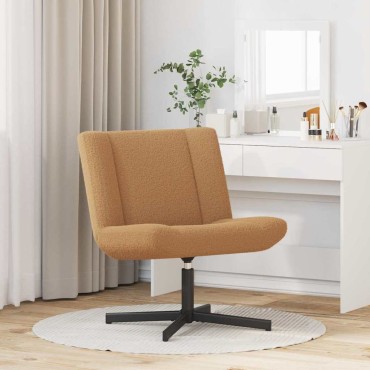 vidaXL Περιστρεφόμενη καρέκλα Μπεζ 63x75x76cm Δέρμα Πρόβατου