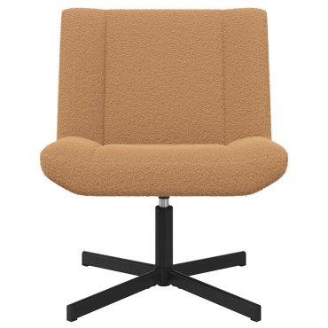 vidaXL Περιστρεφόμενη καρέκλα Μπεζ 63x75x76cm Δέρμα Πρόβατου