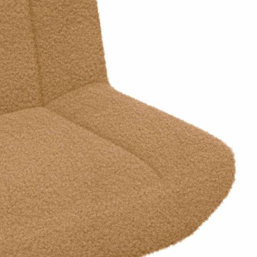 vidaXL Περιστρεφόμενη καρέκλα Μπεζ 63x75x76cm Δέρμα Πρόβατου