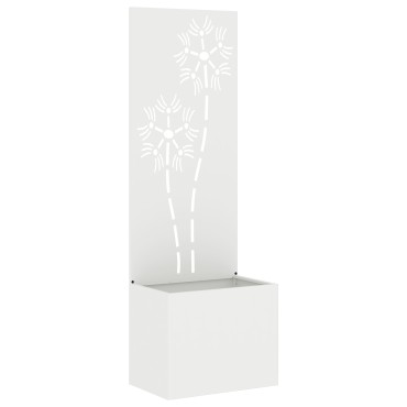 vidaXL Οθόνη Ιδιωτικότητας Κήπου Floral Λευκό 50 x 32 x 150 εκ