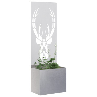 vidaXL Οθόνη Ιδιωτικότητας Κήπου Animal Print Ασημί 50 x 32 x 150 εκ